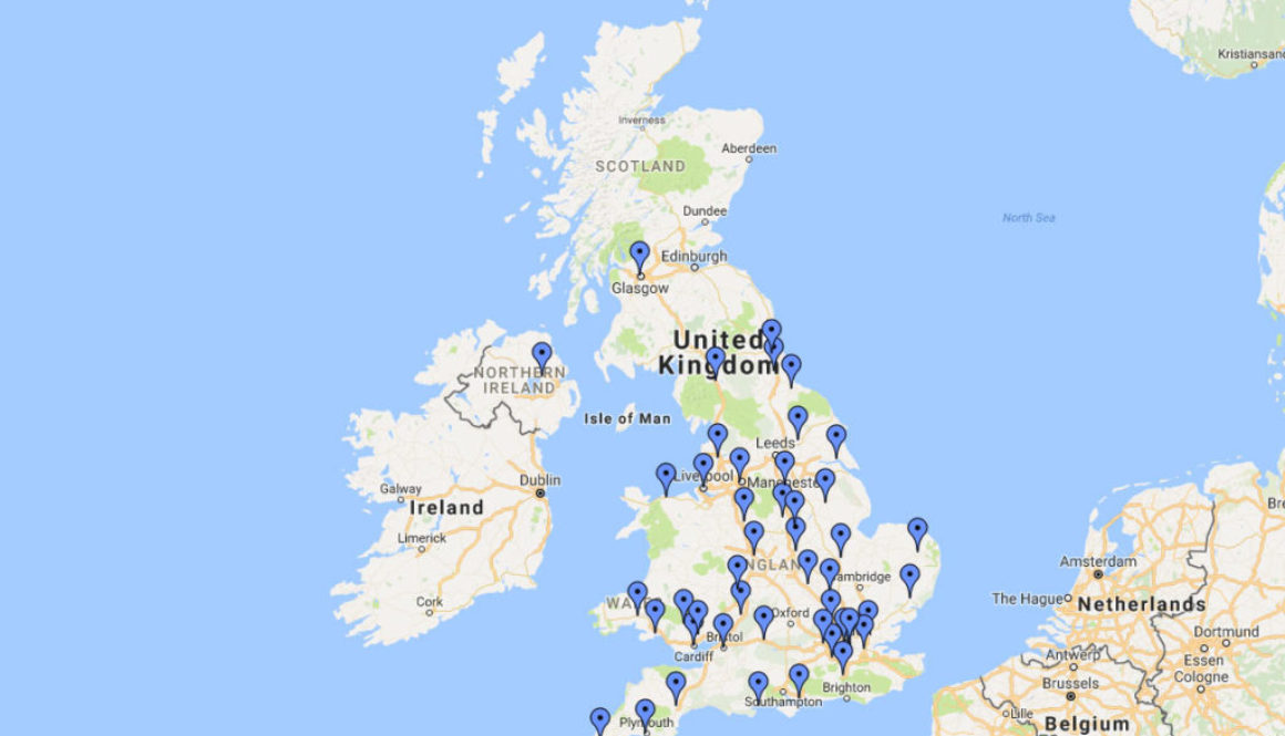 A map and list of all Sexual Assault Referral Centres across the UK